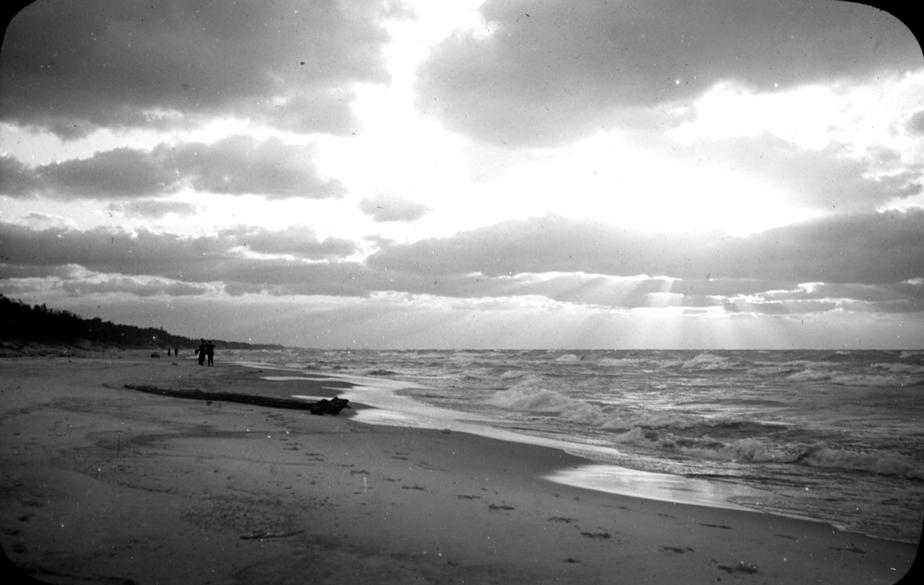 A sunset over Lake Michigan  Photo: University of Chicago Library, Special Collections