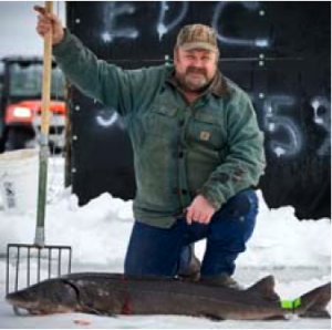 A sturgeon speared during 2012 season. Photo: Michigan Department of Natural Resources
