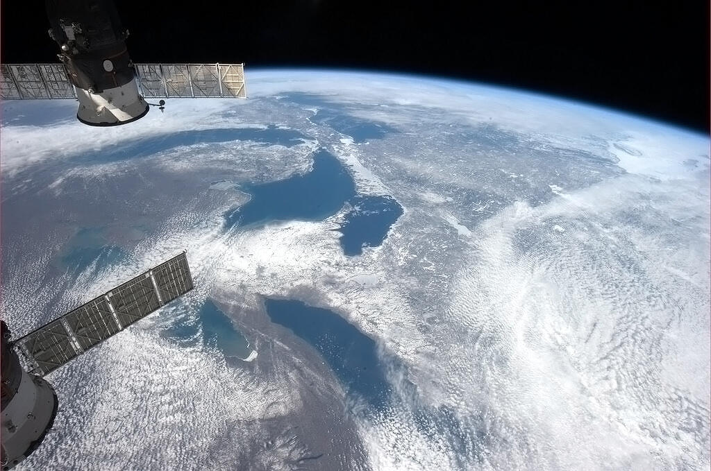 The Great Lakes, as seen from the International Space Station. Photo by Chris Hadfield, courtesy of NASA.