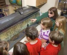 The Salmon in the Classroom program allows students to raise and learn about Great Lakes fish. Photo: Michigan Department of Natural Resources.