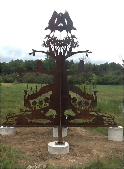 A new "wildlife sculpture" greets bicyclists and joggers at the Refuge Gateway in Trenton, Mich. The project was completed by DTE Energy, after the positive feedback surrounding a similar sculpture at its power plant in River Rouge. Photo: DTE Energy. 