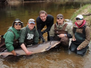 One of the research groups involved in the Black Lake Sturgeon Project. Courtesy of the Black Lake Sturgeon Project