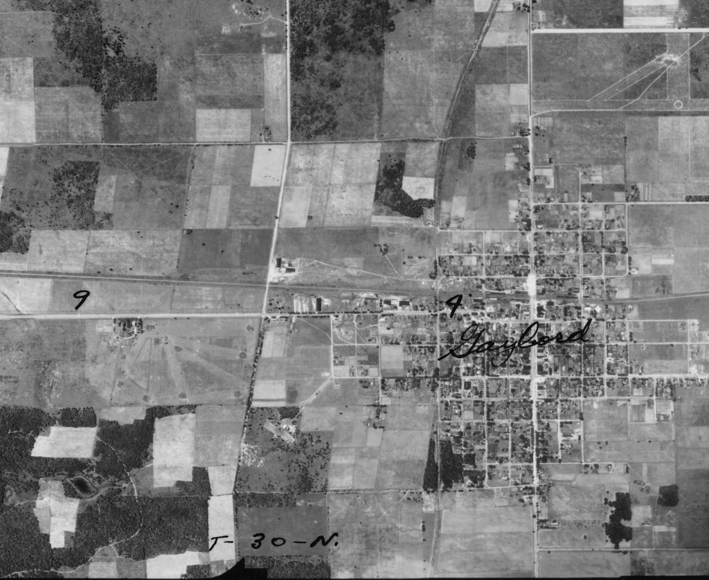 Gaylord, 1938. There is no I-75 or development west of town.