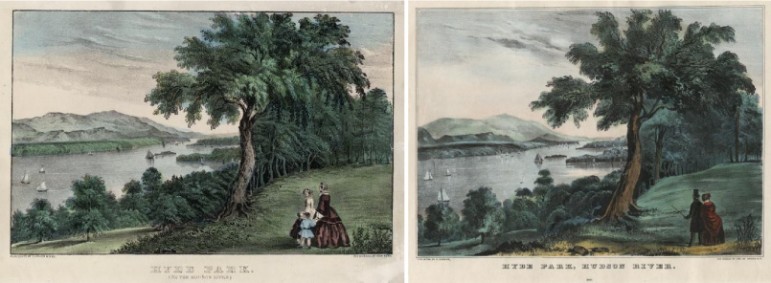 “Hyde Park on the Hudson” by Currier & Ives. Image: National Park Service