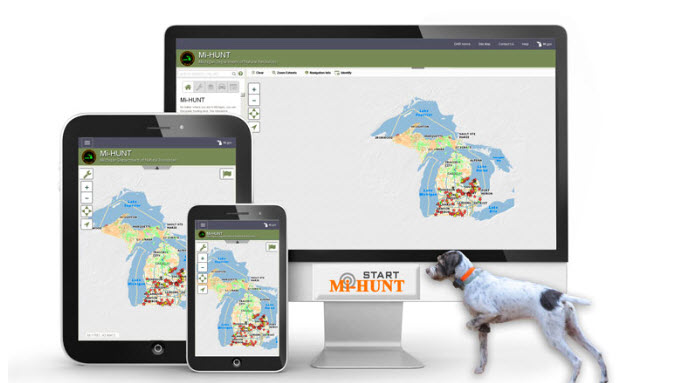 Mi-HUNT is now available on smartphones and tablets, as well as in its original desktop computer format. Image: Michigan Department of Natural Resources.