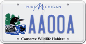 The Wildlife Habitat plate supports protection of non-game wildlife and habitat. Image: Michigan Secretary of State