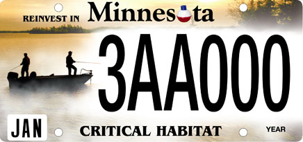 Minnesota offers various license plates, showing different scenes, that support the conservation of natural resources. Image: Minnesota Department of Natural Resources 