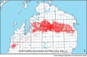 Northern Michigan Antrim gas wells. Image: Michigan Department of Environmental Quality. 