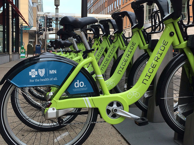 Nice Ride is a non-profit bike sharing system in Minnesota. Image: Flickr
