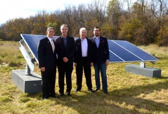 Burcham Park community solar dedication in East Lansing, Michigan. Photo: Michigan Energy Options