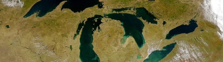 The Great Lakes are at risk for acidification as carbon emissions increase. Image: NASA