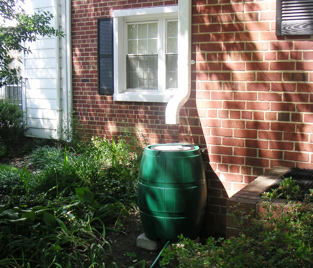 Rain barrels are a great way to collect water for your garden. Image: Arlington County, Flickr.