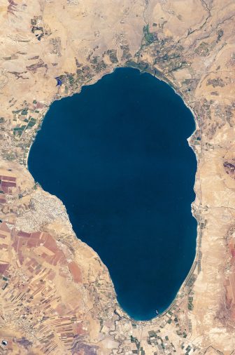Lake Kinneret. Image: NASA Earth Observatory
