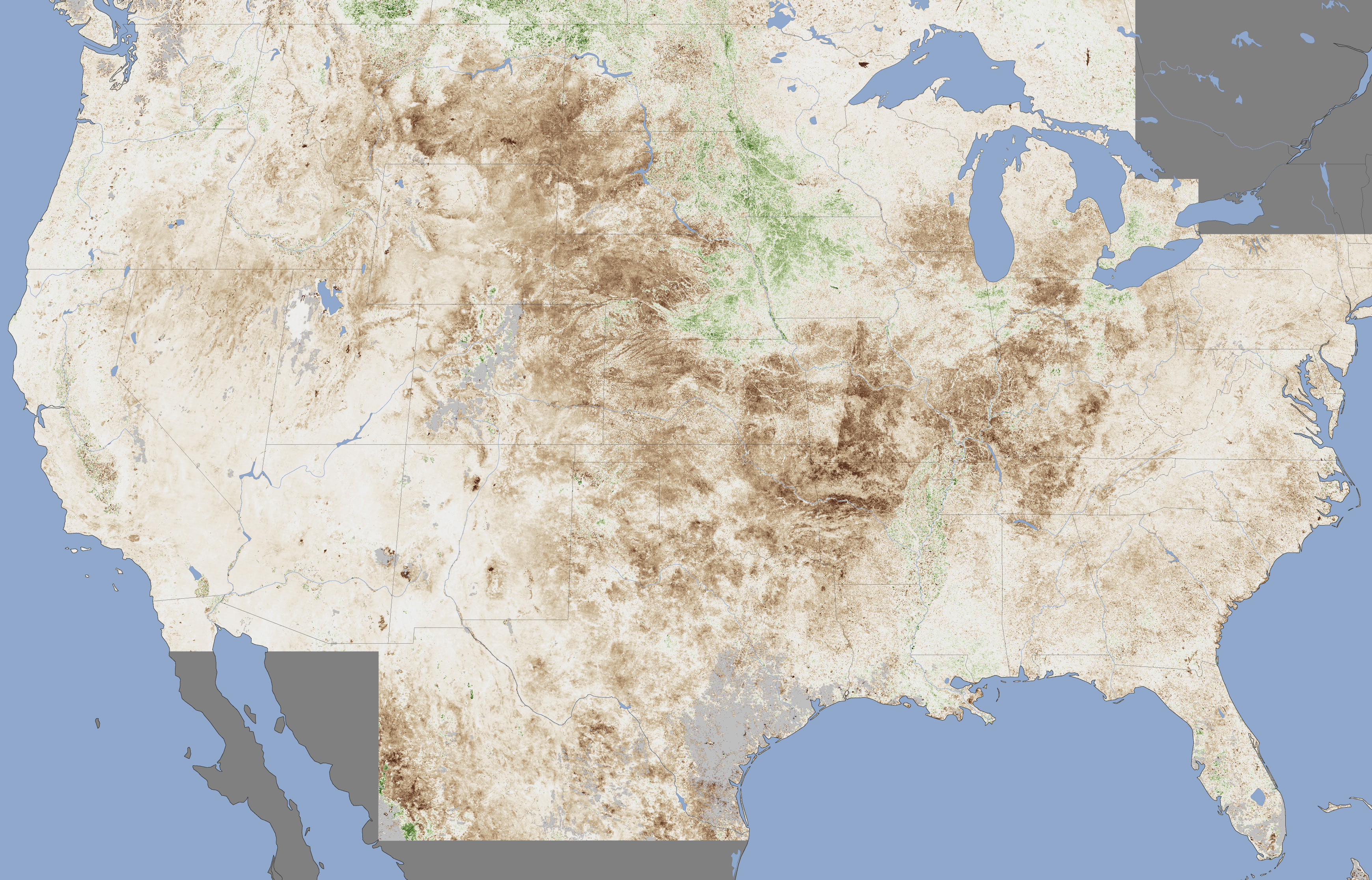 NASA satellite shows Great Lakes region hit hard by drought | Great ...