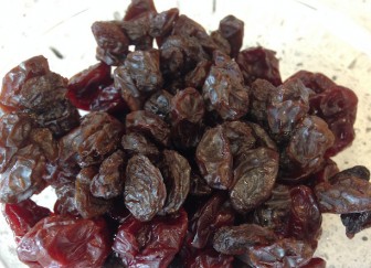 Dried Michigan cherries and raisins