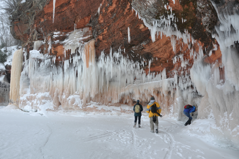 "The ice caves are only accessible during the coldest, iciest winters–when the lake freezes and you can safely walk out to them–and the fact that they were accessible for several weeks brought in a lot of tourism and was a very visible indicator to the public of just how cold and icy that winter was," Titze said. Image: Daniel Titze