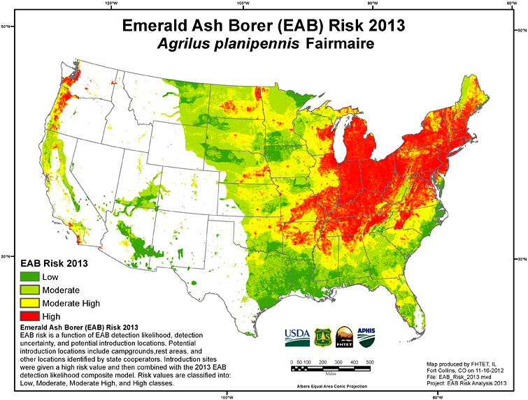 United States Emerald Ash Borer Map