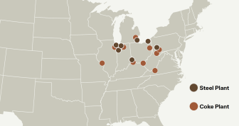 Most of the country’s steel and coke facilities are concentrated in Great Lakes states: Industrious Labs
