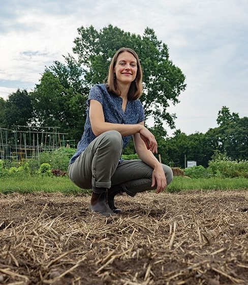 Researcher Jennifer Bless poses for a portrait photo