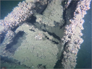 Debris from a launch that sank on Green Bay’s Little Harbor.