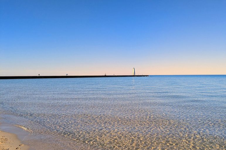 A beach along Lake Michigan