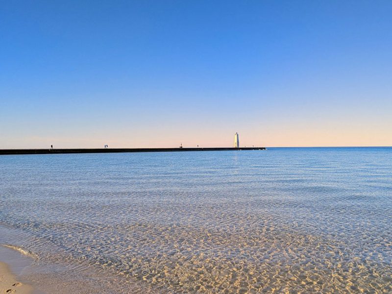 A beach along Lake Michigan