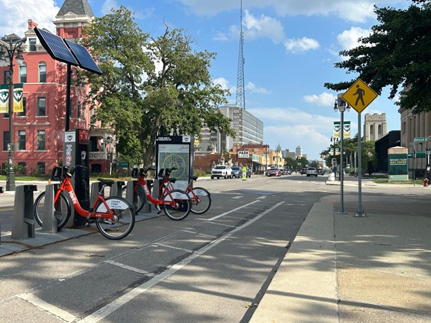 A MoGo bike rack in Detroit