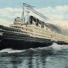 A postcard of an old ship.