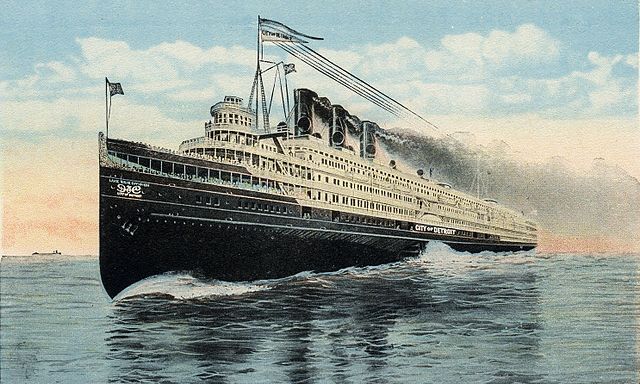 A postcard of an old ship.