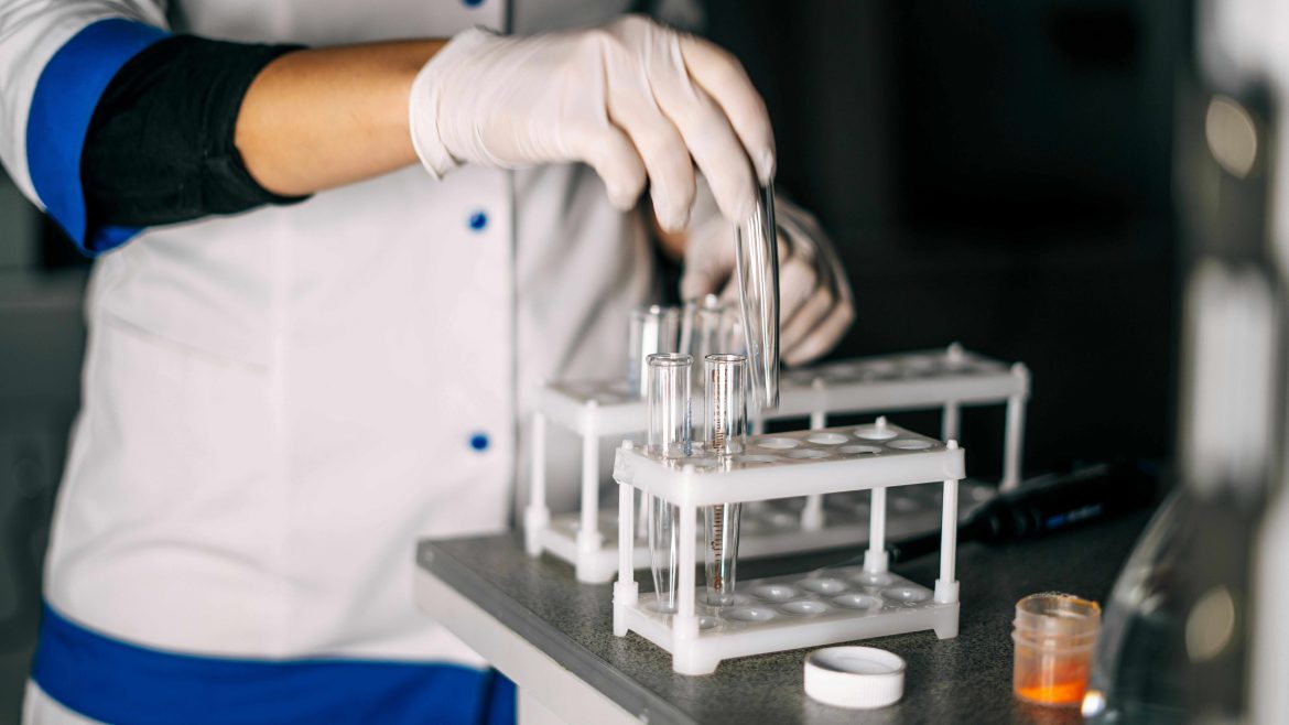 Scientist testing water quality.