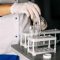 Scientist testing water quality.