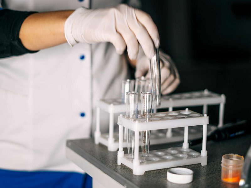 Scientist testing water quality.